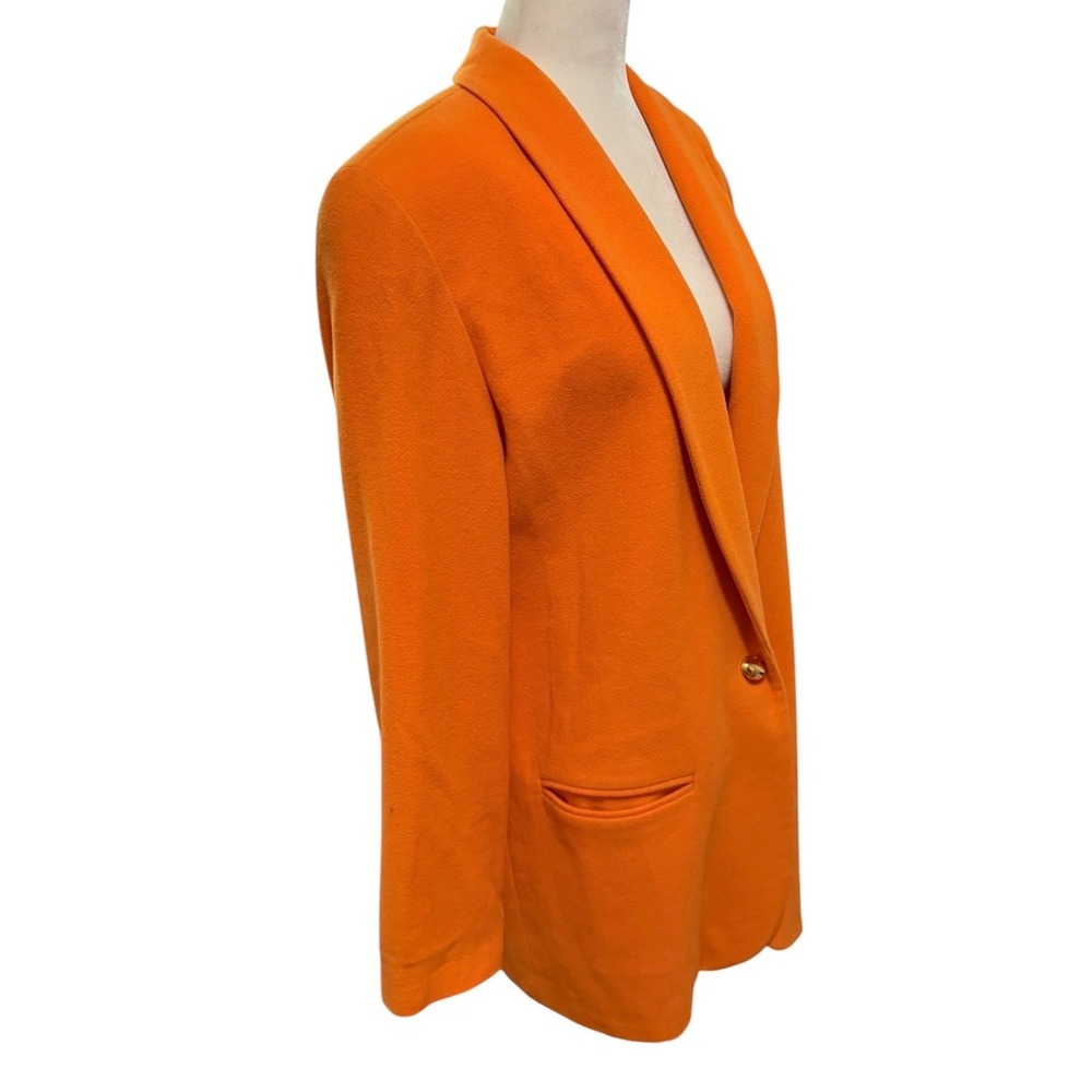 Jax Canada Orange Wool Cashmere Blend Shawl Collar Blazer Size 10 Jackets - Picture 4 of 13